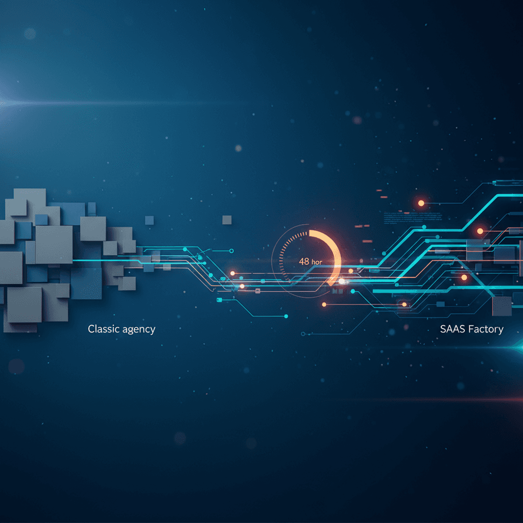 Copertina: Agenzie classiche vs SaaS Factory: costi e tempi per MVP 48 ore